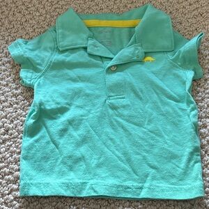 Carter's Aqua Polo Shirt with Yellow Accent 6 Months